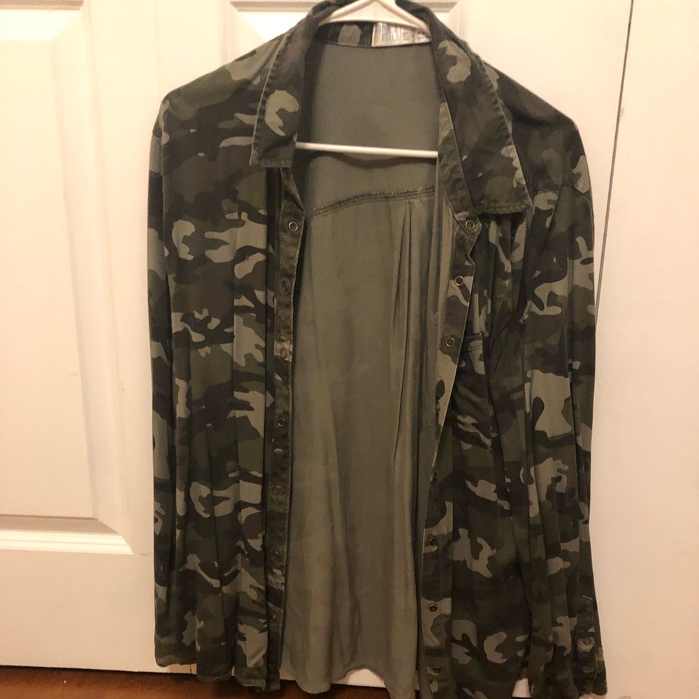 Camo button down
